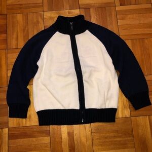 Joe Fresh zippered knit Black and White Color-Block Sweater